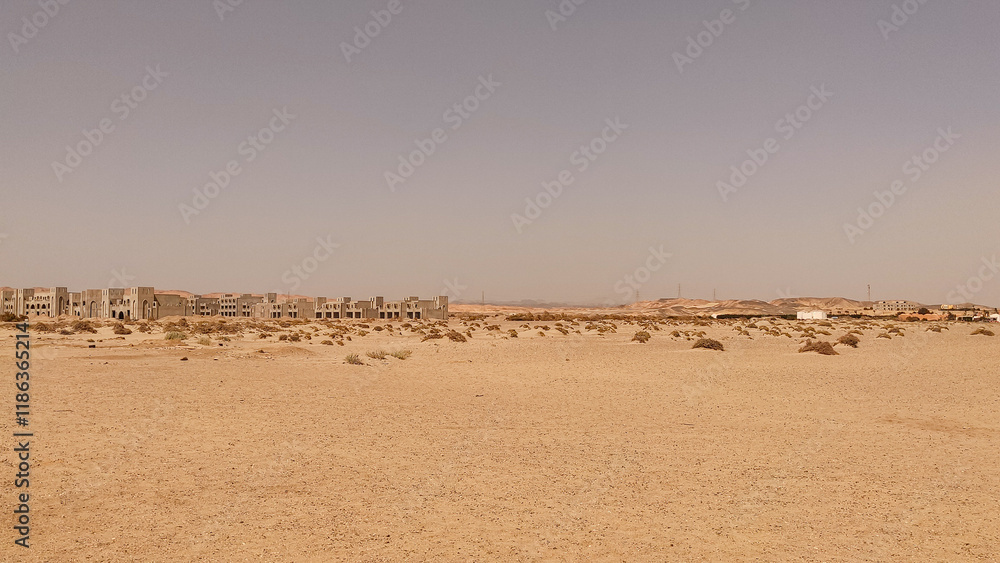Abandoned resort slowly being reclaimed by desert in marsa alam, egypt Abandoned resort slowly being reclaimed by desert in marsa alam, egypt
