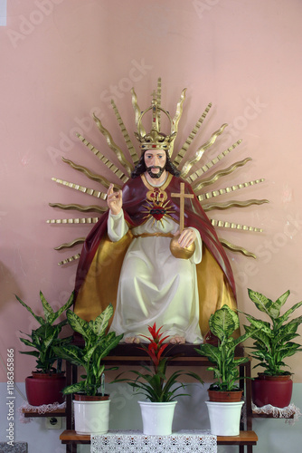 Christ the King, statue in the Church of the Sacred Heart of Jesus in Rakov Potok, Croatia