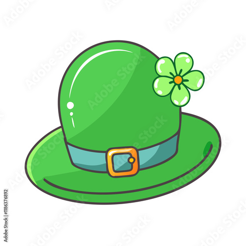 lucky green hat vector icon, patrick’s day vector illustration - simple illustration of lucky green hat perfect for logos, and patrick’s day -themed designs.