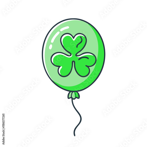 shamrock balloon vector icon, patrick’s day vector illustration - simple illustration of shamrock balloon perfect for logos, and patrick’s day -themed designs.