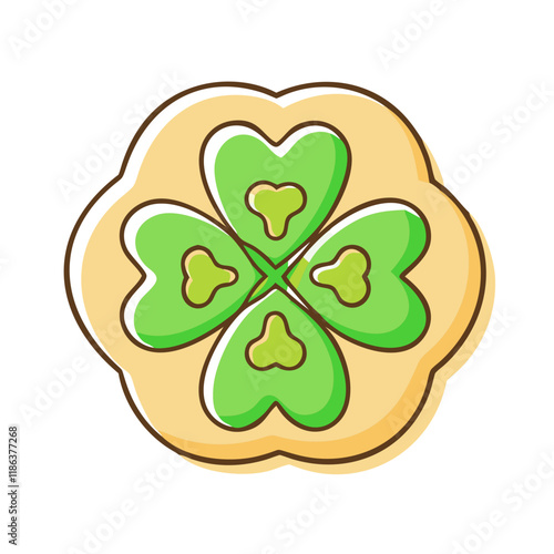 shamrock cookie vector icon, patrick’s day vector illustration - simple illustration of shamrock cookie perfect for logos, and patrick’s day -themed designs.