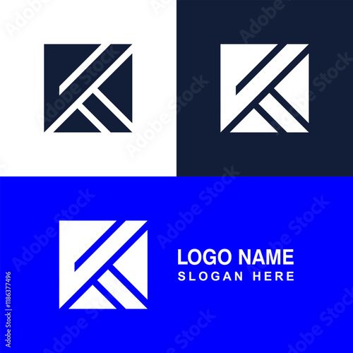 Modern K logo for company identity.