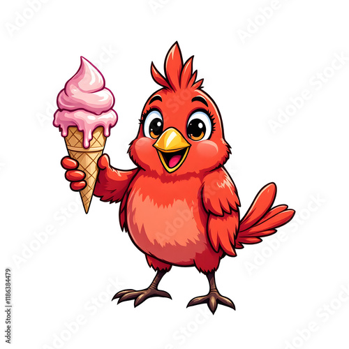 Bird with Ice Cream Delight photo