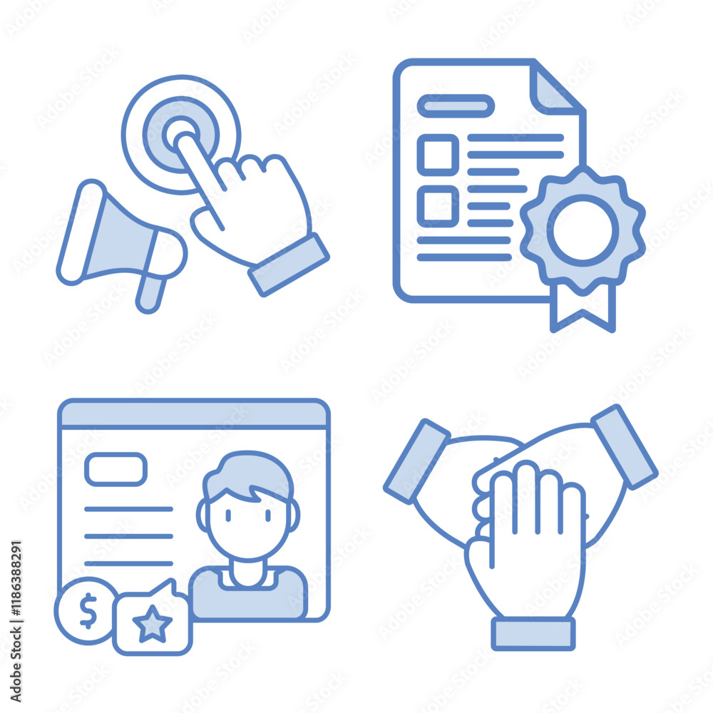 Bold Line Icons for Social Media and Business Marketing Bold Line Icons for Social Media and Business Marketing