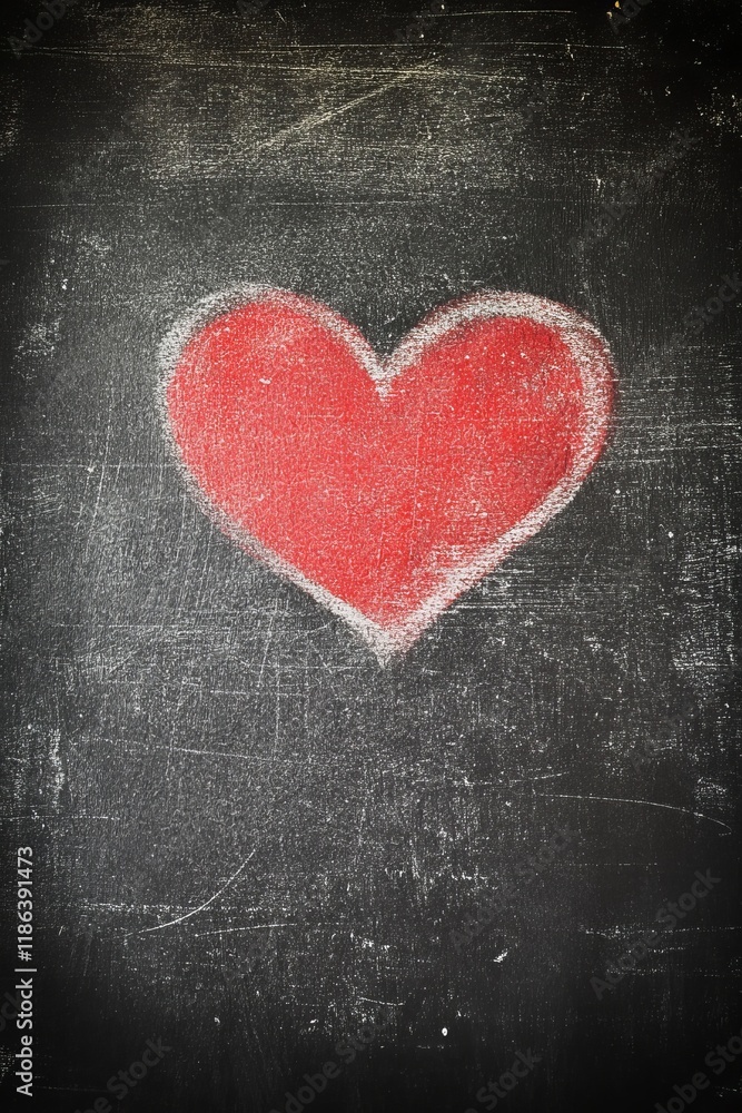 Obraz premium Heart Illustration on Chalkboard Background for Valentine's Day Graphic Design