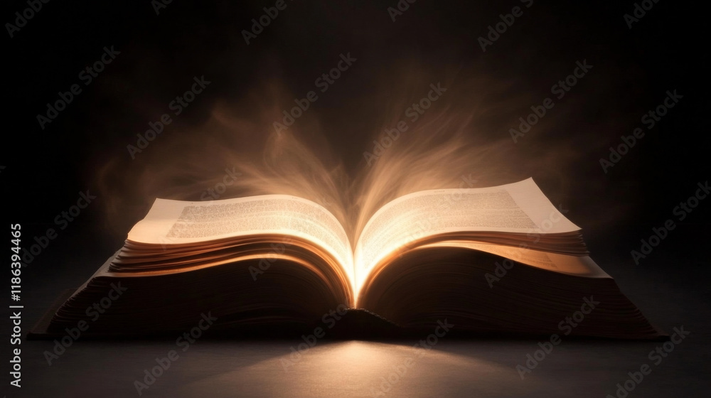 Mystical Illumination From an Open Book in a Darkened Setting Mystical Illumination From an Open Book in a Darkened Setting