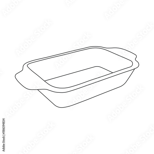 Hand drawn kids drawing vector illustration loaf pan cartoon isolated
