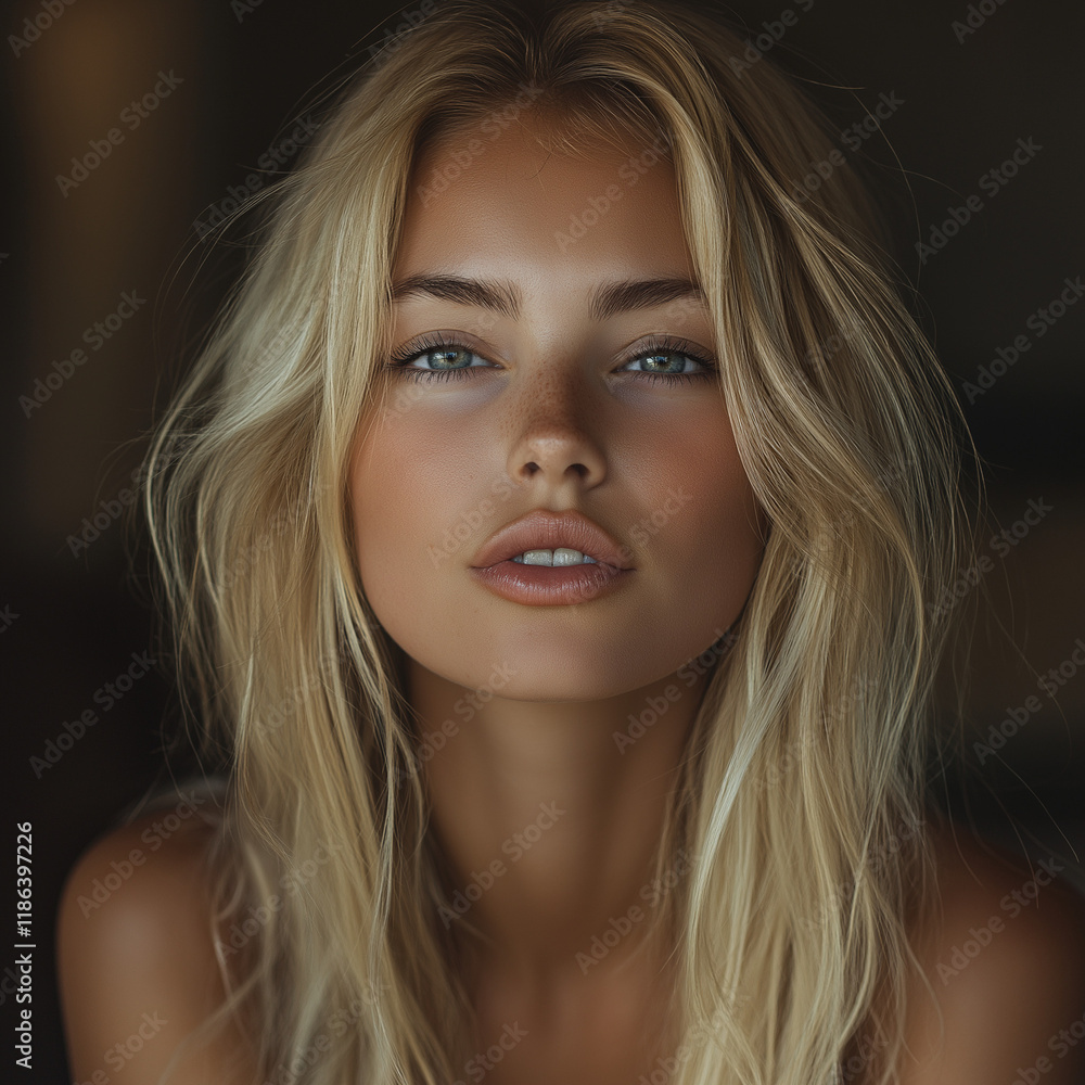 Beautiful woman blowing a kiss with soft expression Beautiful woman blowing a kiss with soft expression