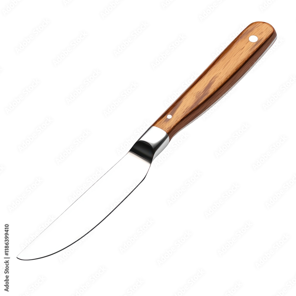 Isolated Clean Butter Knife on transparent background with Wooden Handle for Kitchen and Table Use Isolated Clean Butter Knife on transparent background with Wooden Handle for Kitchen and Table Use