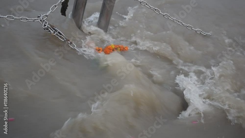 Ganga as seen at Har Ki Paudi in Haridwar, Uttarakhand, India. River Ganga is believed to be the holiest river for Hindus, Haridwar Valley on the Ganges river, India