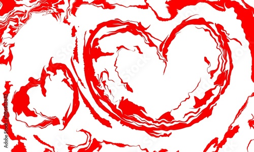 Abstract background with brushstroke splashes forming a heart shape – This image represents love and Valentine’s Day.
