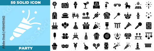 Party Solid Editable Icons set