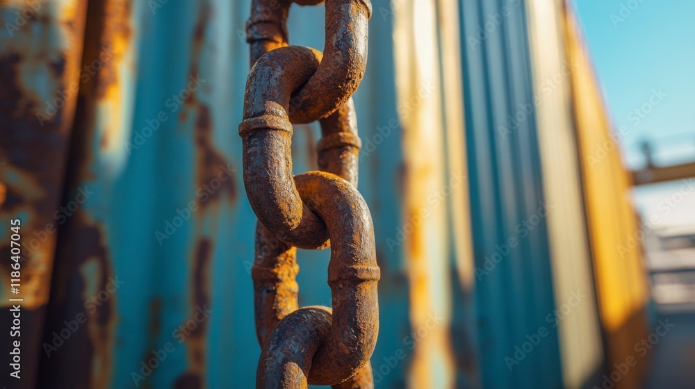 Rusty Chain Links: A close-up image of a rusty chain, each link reflecting the passage of time and hinting at a tale of strength and resilience. Rusty Chain Links: A close-up image of a rusty chain, each link reflecting the passage of time and hinting at a tale of strength and resilience.