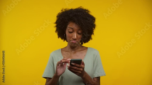 Woman nodding in approval while shopping online