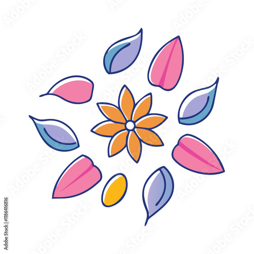 flower petals vector icon, spring vector illustration - simple illustration of flower petals perfect for logos, and spring -themed designs. photo