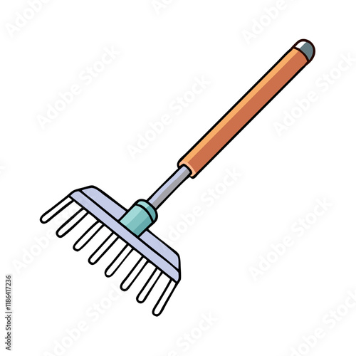 garden rake vector icon, spring vector illustration - simple illustration of garden rake perfect for logos, and spring -themed designs.