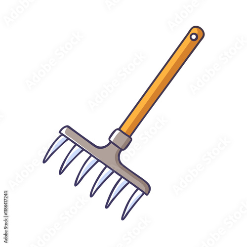 garden rake vector icon, spring vector illustration - simple illustration of garden rake perfect for logos, and spring -themed designs.