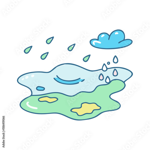 spring rain puddle vector icon, spring vector illustration - simple illustration of spring rain puddle perfect for logos, and spring -themed designs. photo