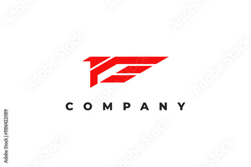 Free Download letter e and red eagle with wing logo - GFXLoad