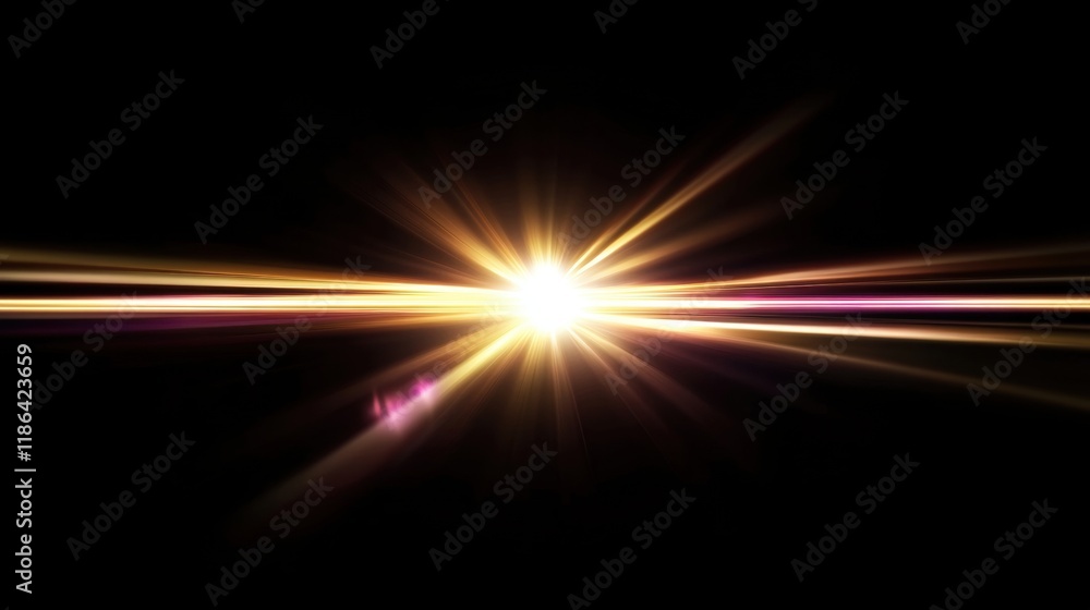 Fototapeta premium Radiant burst of light with dynamic rays