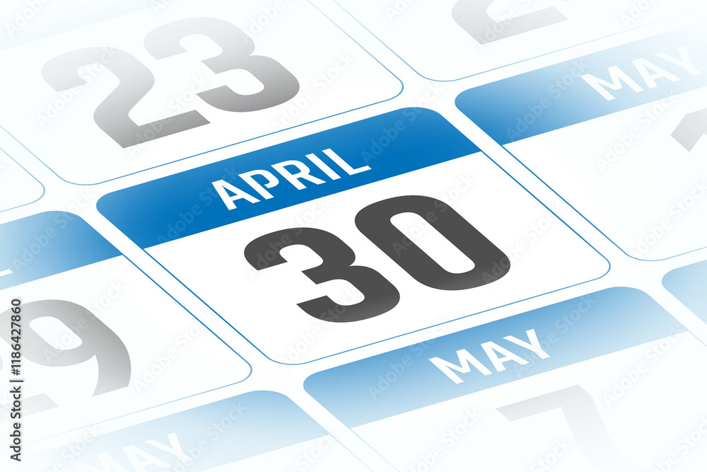 30 April calendar day vector illustration 30 April calendar day vector illustration