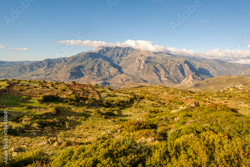 Beautiful View while hiking to Jebel Khmes, Morocco - The Highest peak in Talassemtane National Park photo