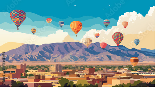 Vibrant Hot Air Balloons at the Albuquerque Balloon Fiesta