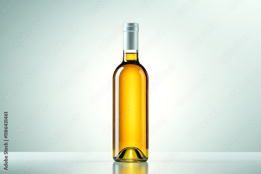 Botella de vino elegante con un diseño redondeado y color amarillo dorado, ideal para maridar con comidas Botella de vino elegante con un diseño redondeado y color amarillo dorado, ideal para maridar con comidas