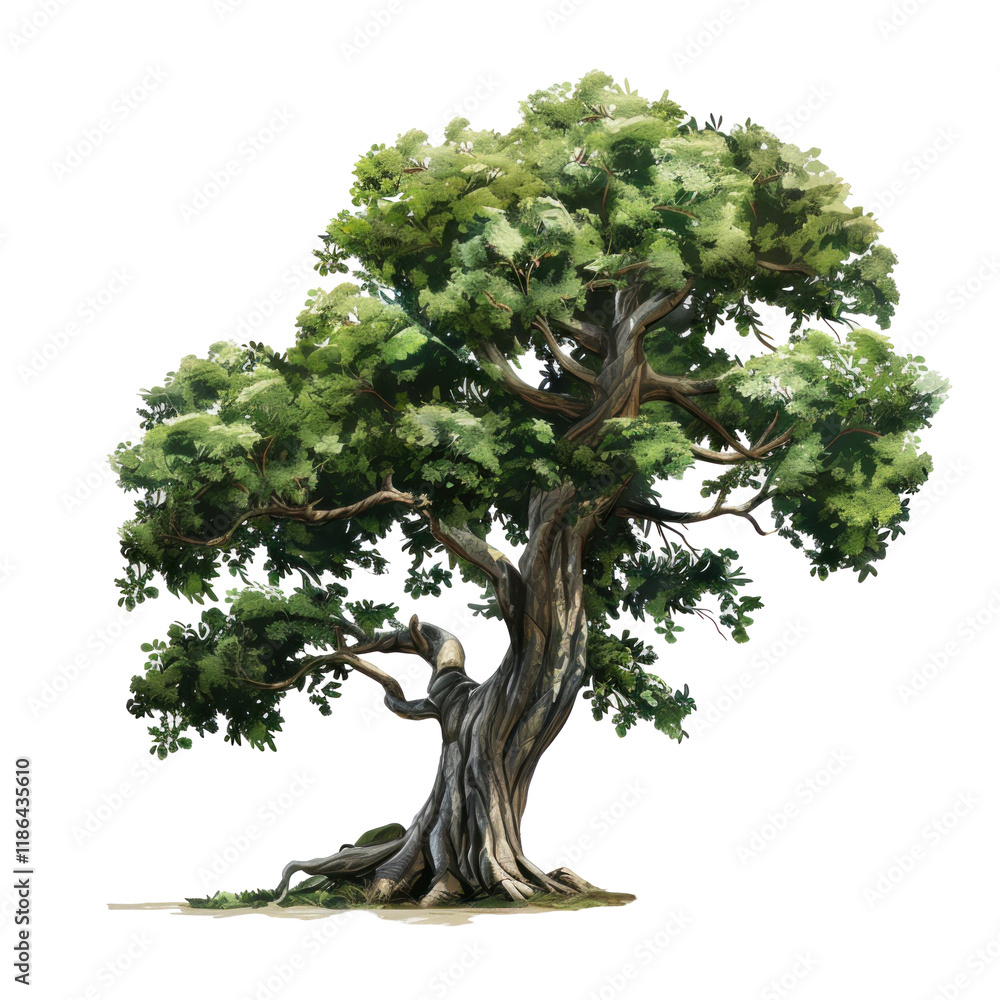 Lush Green Tree Isolated on Clean transparent background Photorealistic Art with Detailed Branches and Leaves Lush Green Tree Isolated on Clean transparent background Photorealistic Art with Detailed Branches and Leaves