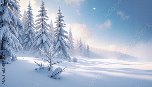 Wallpaper Mural This image depicts a serene and beautiful winter snowscape.  Torontodigital.ca