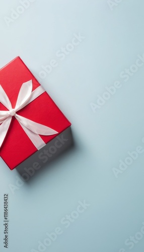 illustration of a gift box on a vertical green background