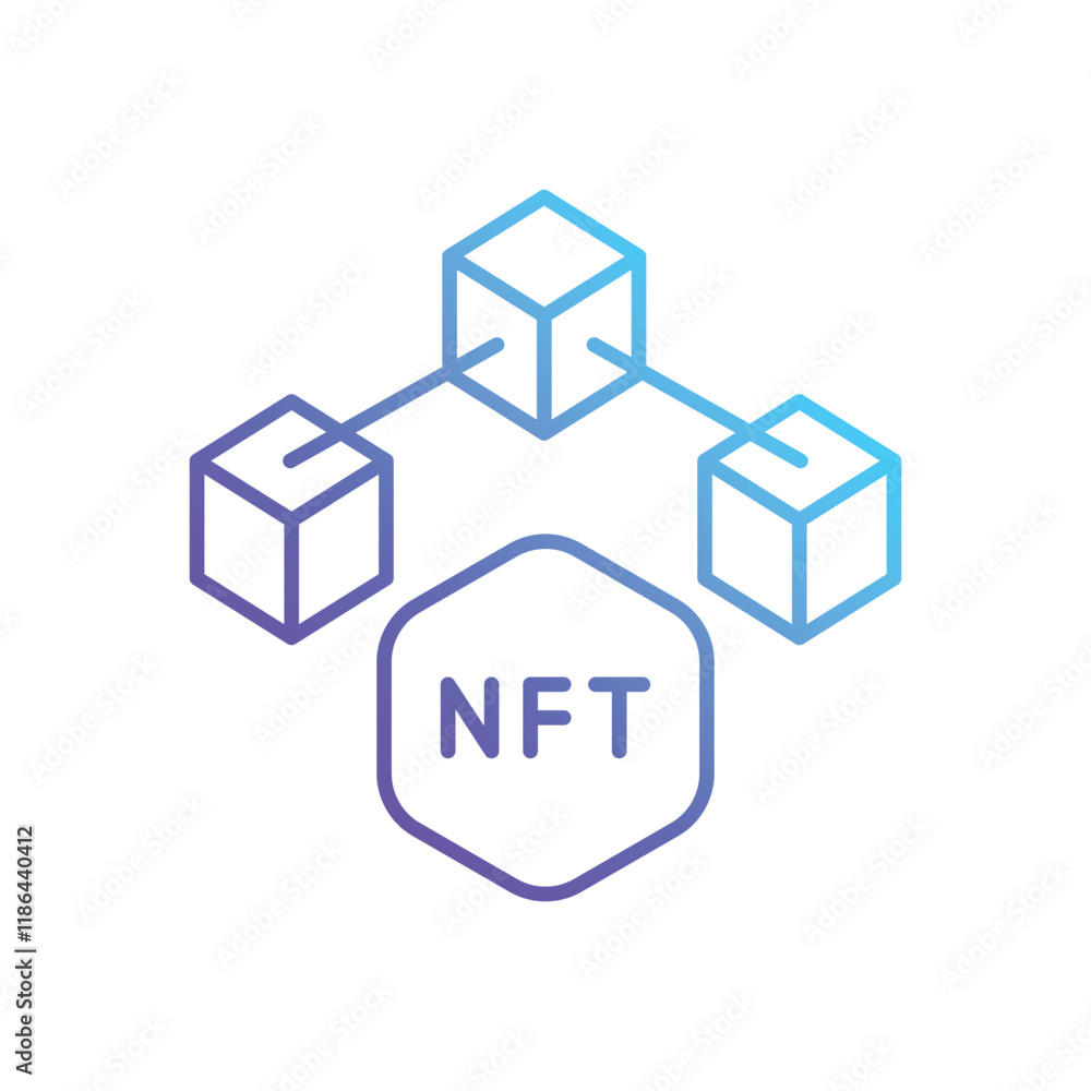 Fototapeta premium Blockchain vector icon