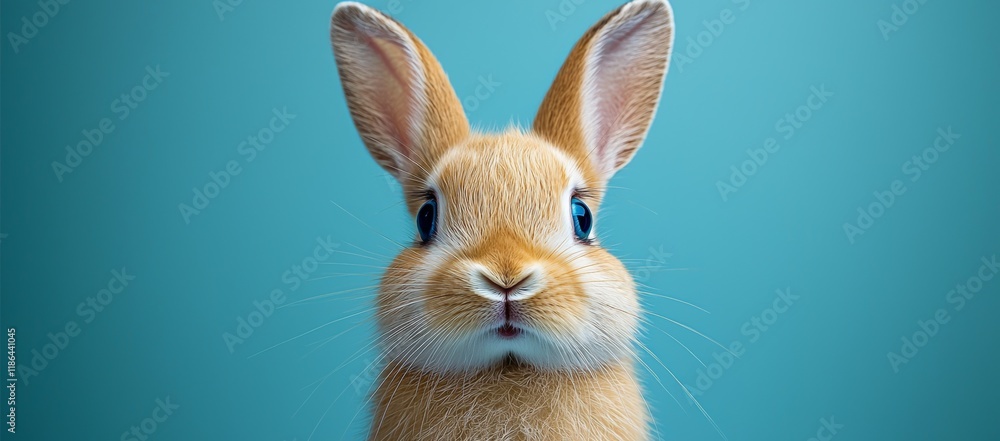 Fototapeta premium Bunny Blue Monday: Embracing a Cozy and Adorable Moment Stock