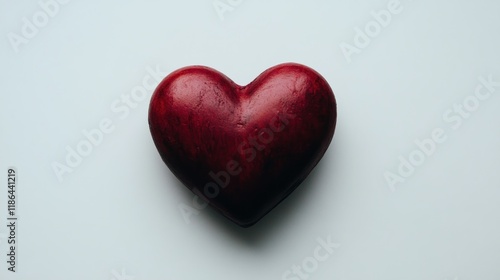 Dark Red Heart on a Plain Background