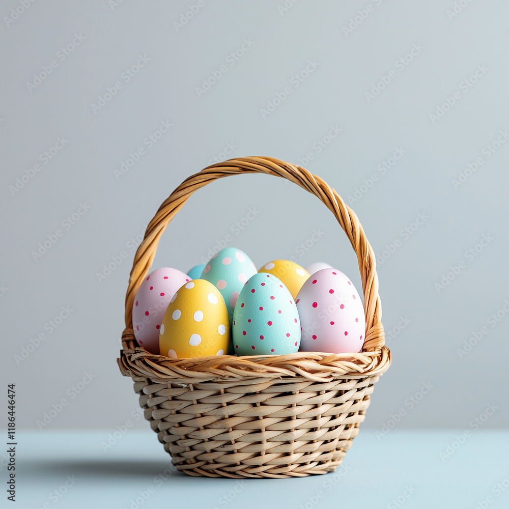 Fototapeta premium easter eggs in a basket