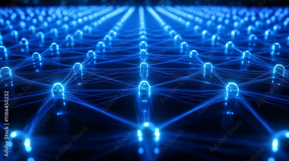 Abstract blue background with glowing connections and dots, a technology concept banner for a digital network or internet connection on a dark background Abstract blue background with glowing connections and dots, a technology concept banner for a digital network or internet connection on a dark background