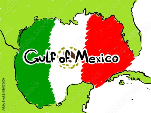 Obraz na plátně Gulf of Mexico map illustration
