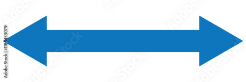 Long arrow vector icon. Black horizontal double arrow