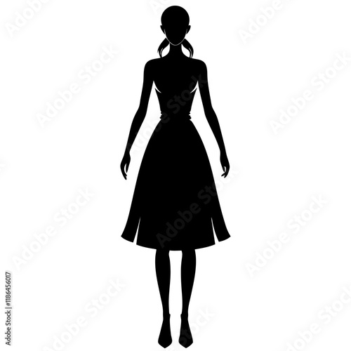 silhouette of a woman on a white isolated background