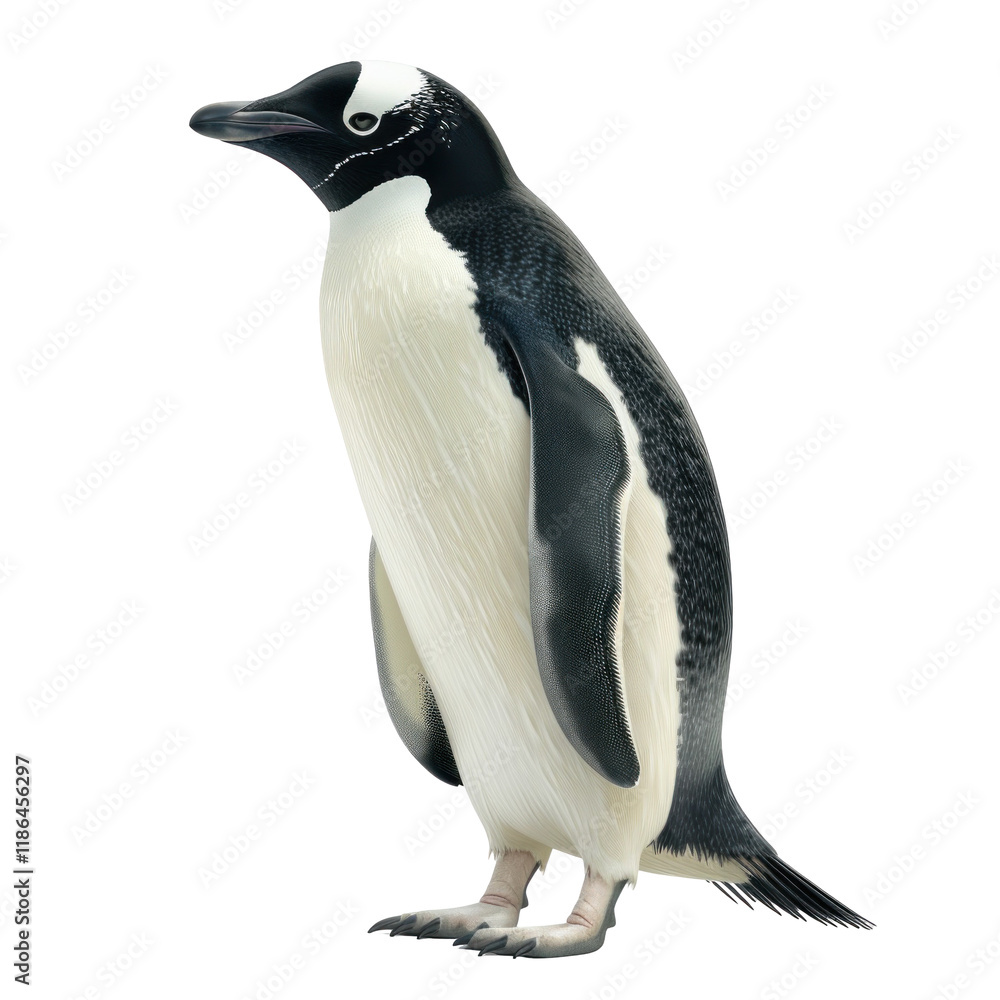 Fototapeta premium Elegant Antarctic Penguin on Clean transparent background with Pristine Isolation for Nature Enthusiasts