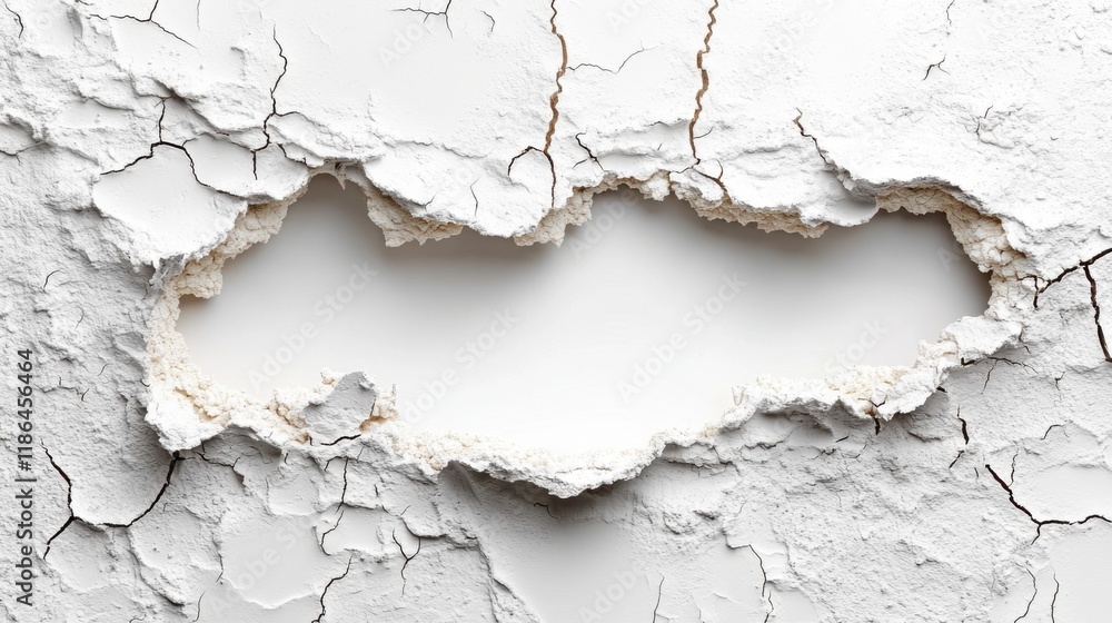 Obraz premium Textured Wall with Cracked Paint Revealing White Surface Underneath, Perfect for Backgrounds in Design or Illustration Projects