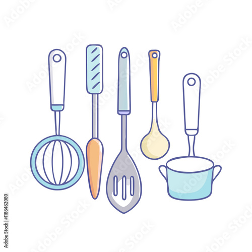 cooking utensils for mom s kitchen vector icon, mother’s day vector illustration - simple illustration of cooking utensils for mom s kitchen perfect for logos, and mother’s day -themed designs.