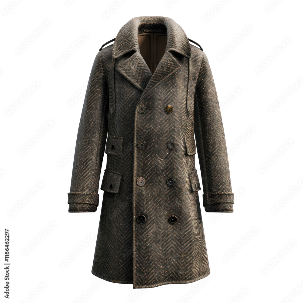 Isolated Photorealistic Coat on Clean transparent background for Fashion and Apparel Concepts Isolated Photorealistic Coat on Clean transparent background for Fashion and Apparel Concepts