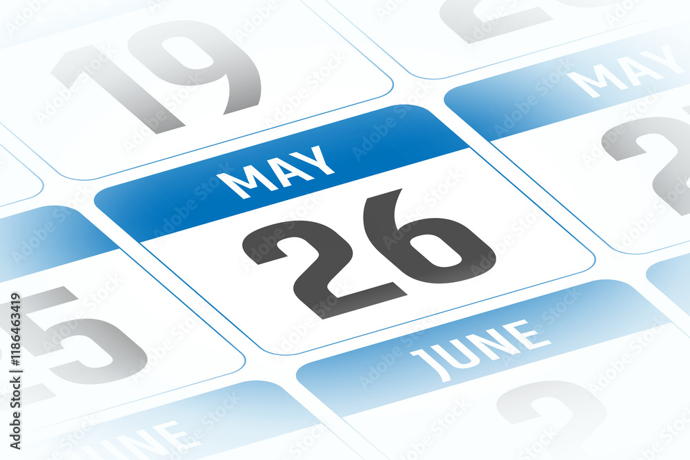 26 May calendar day vector illustration 26 May calendar day vector illustration