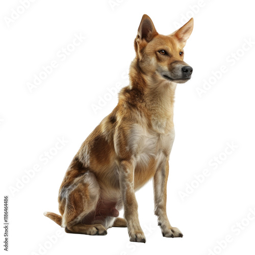 Wallpaper Mural Photorealistic Dingo Sitting Isolated on Clean transparent background, Capturing Natural Expression and Detail Torontodigital.ca
