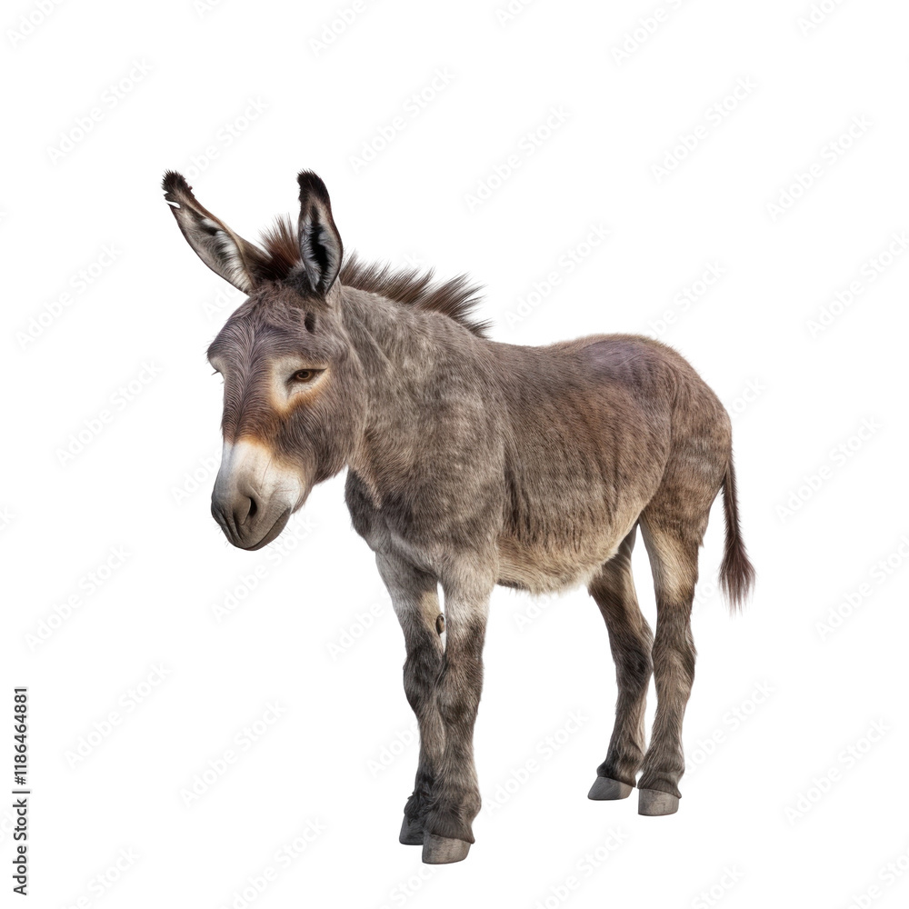 Isolated Donkey on Clean transparent background in Photorealistic Detail. Isolated Donkey on Clean transparent background in Photorealistic Detail.