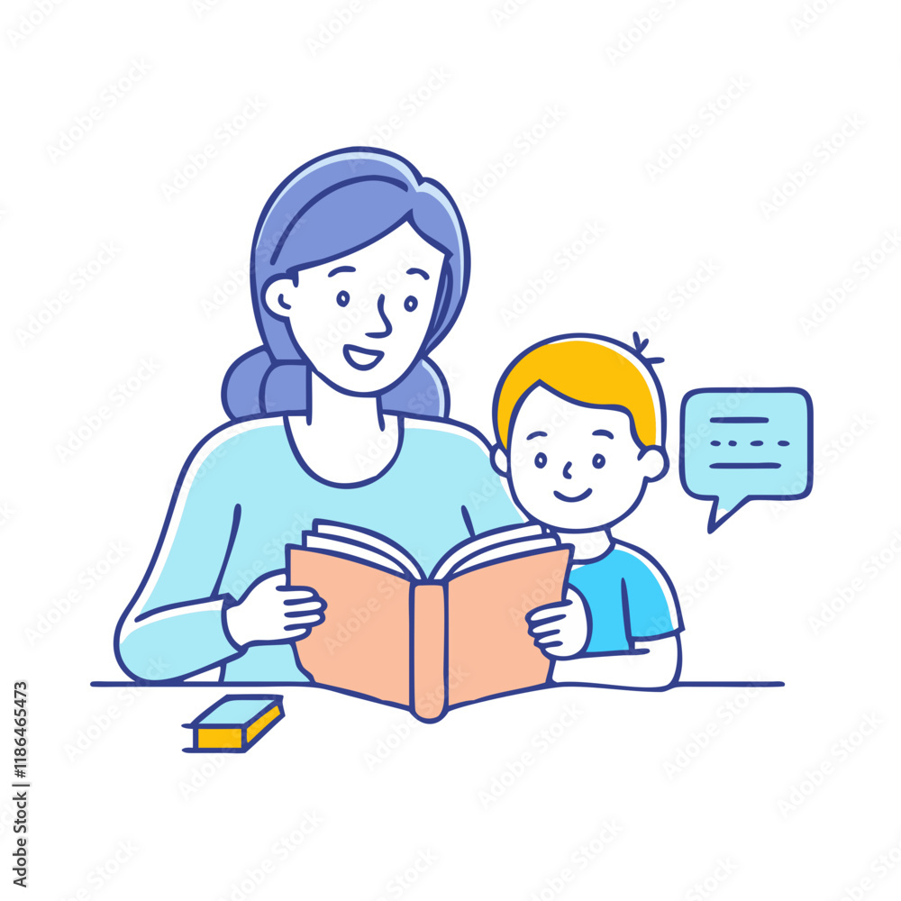 storytime with mom vector icon, mother’s day vector illustration - simple illustration of storytime with mom perfect for logos, and mother’s day -themed designs. storytime with mom vector icon, mother’s day vector illustration - simple illustration of storytime with mom perfect for logos, and mother’s day -themed designs.