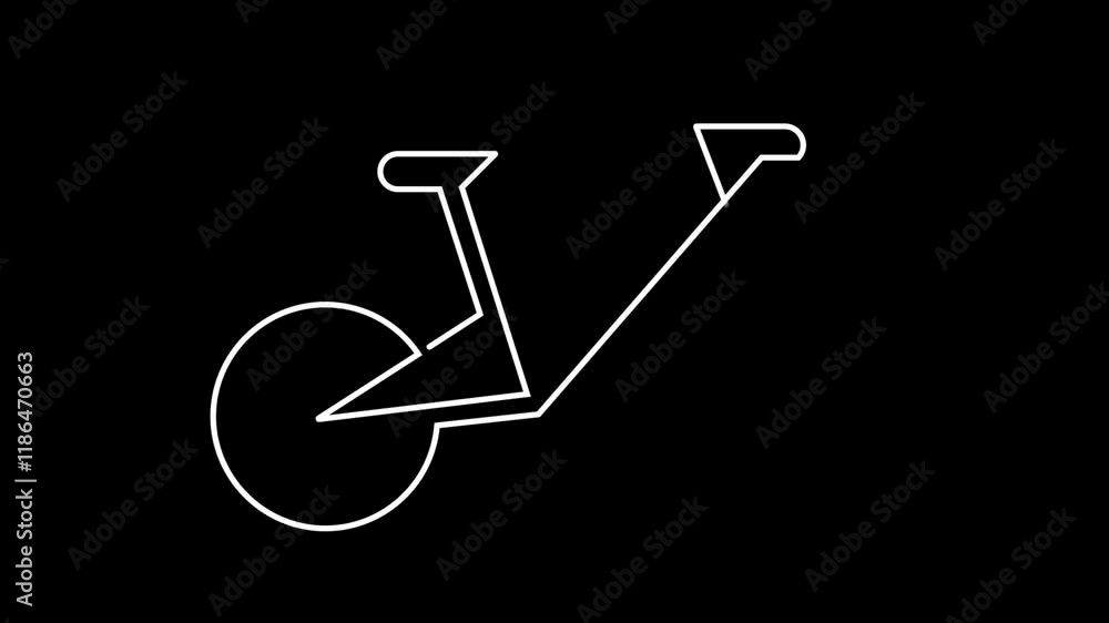 Animated One continuous line drawing of Bicycle. Animated One continuous line drawing of Bicycle.