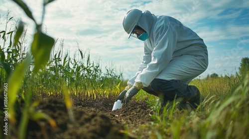 Inspector Examining Soil Sa...