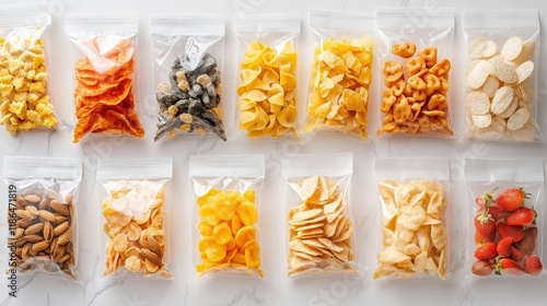 Neatly Arranged Snack Foods...